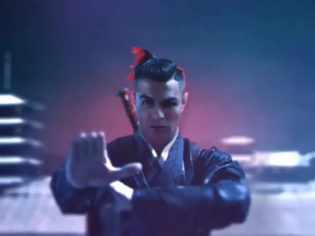 Cristiano Ronaldo lawan ninja di iklan terbaru (Credit: Instagram / @cristiano / zujuGP)