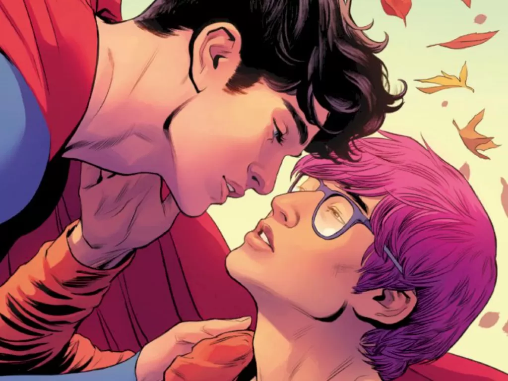 Adegan Jon Kent saat berciuman dengan Jay Nakamura. (Foto: Twitter DC Superman)