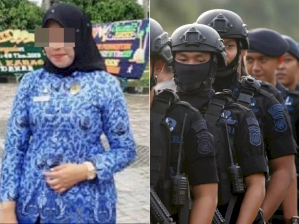 Sosok Bu Camat yang diduga digerebek bersama suami anggota DPRD. (Istimewa) / Ilustrasi polisi.(ANTARA FOTO)