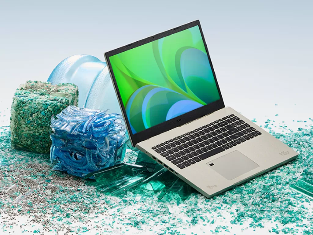 Tampilan laptop Acer TravelMate Vero yang ramah lingkungan (photo/Acer)