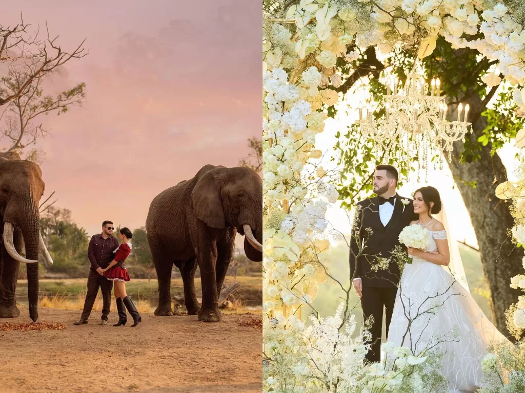 Potret influencer tersebut saat gelar pernikahan di taman safari. (Instagram/mariyasolodar)
