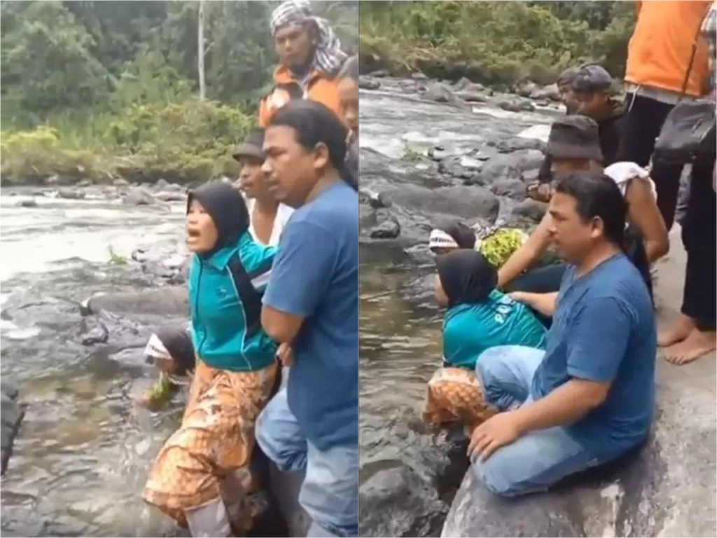 Ibu menangis panggil nama anaknya yang hilang 5 hari di Air Terjun Lae Une Pakpak Bharat (Instagram/andreli48)