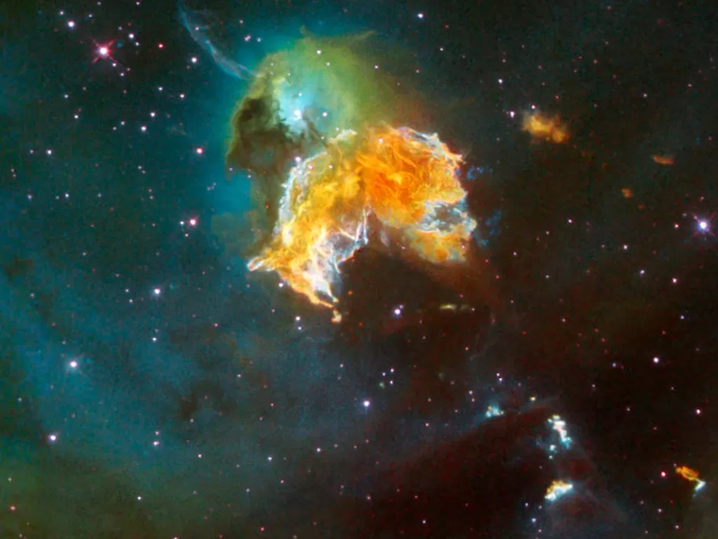 Potret bintang mati yang mirip Pac-man. (Photo/NASA)