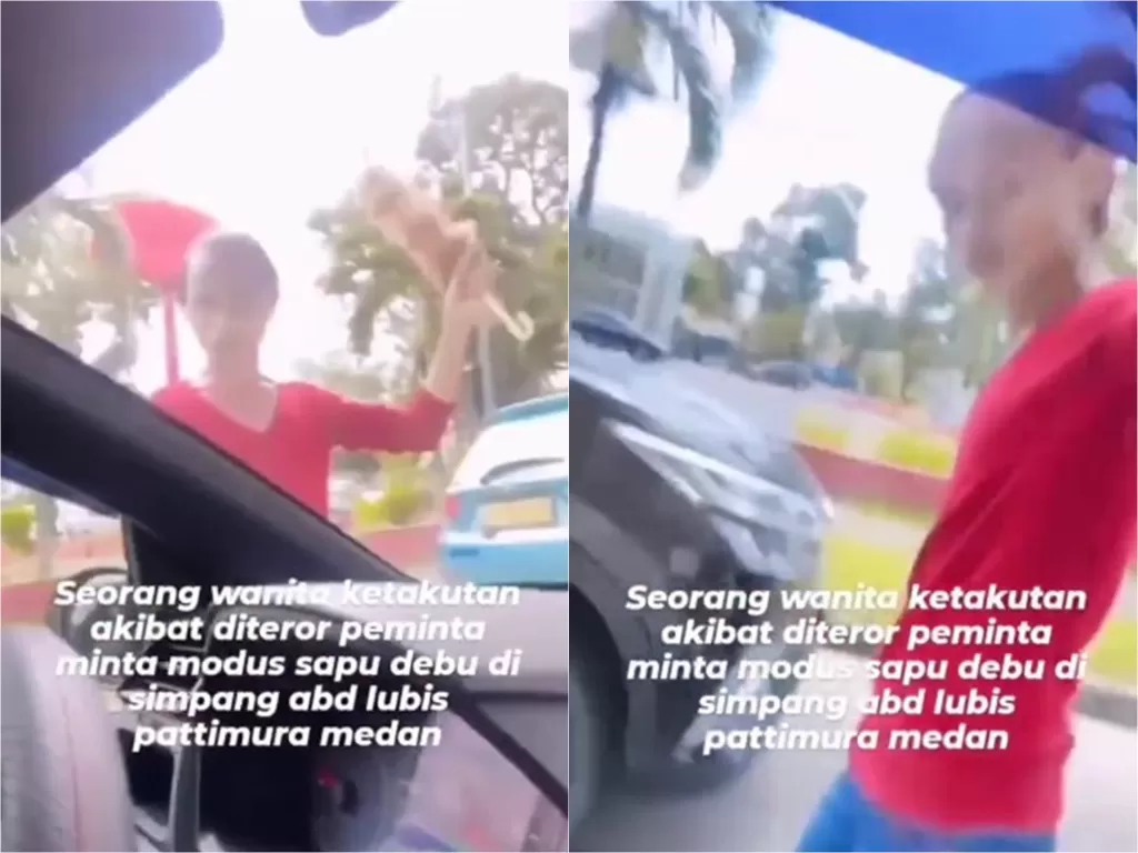 Wanita diteror pembersih debu mobil jalanan di Medan karena tak diberi uang (Instagram/ buletinmedan)