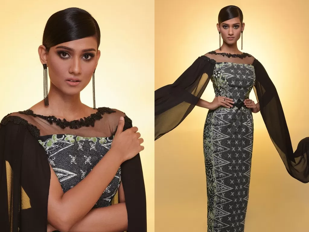 Potret Miss World Malaysia 2021 kala memakai batik. (Instagram/lavanyasivaji)