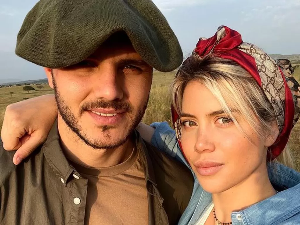 Mauro Icardi dan istrinya, Wanda Nara (Instagram/@mauroicardi)
