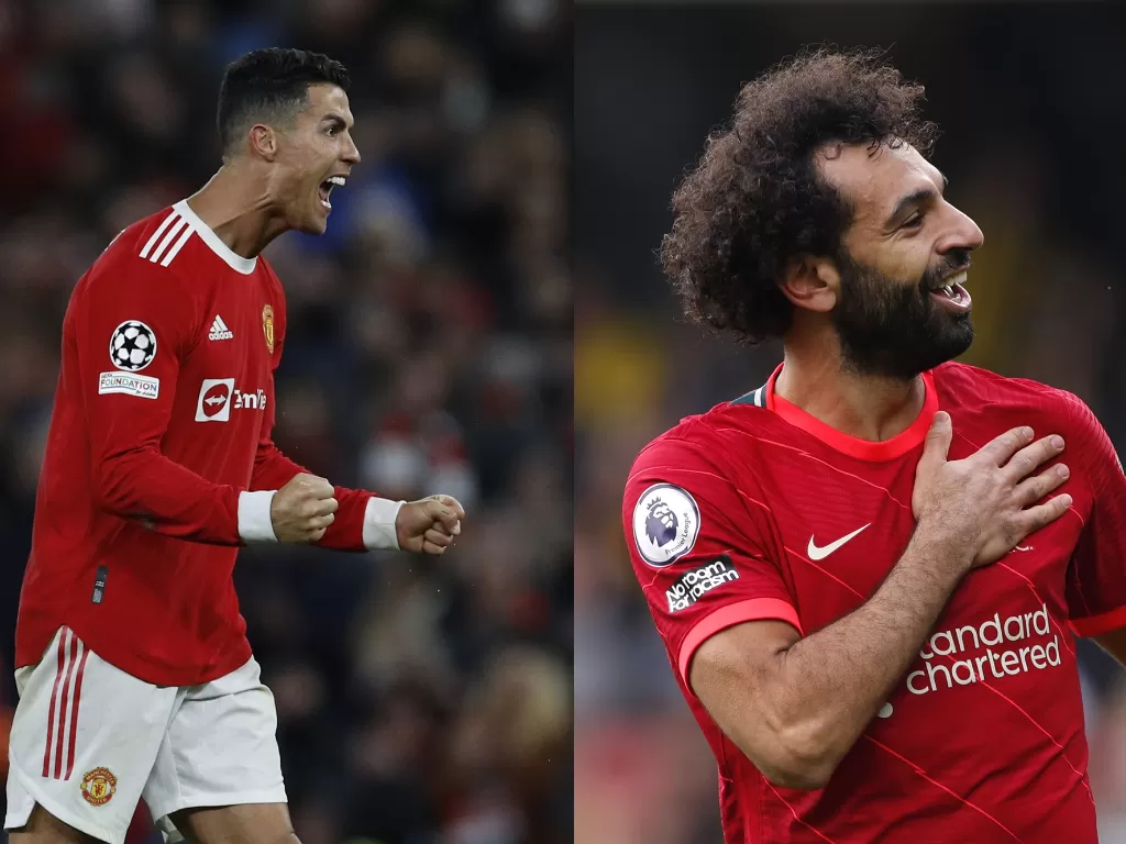 Cristiano Ronaldo (kiri), Mohamed Salah (kanan) (REUTERS/PHIL NOBLE/ANDREW COULDRIDGE)
