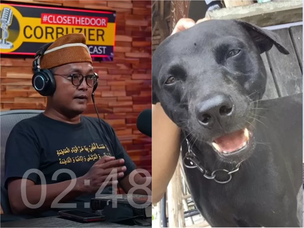 Guntur Romli soroti soal anjing canon yang diduga disiksa Satpol PP di Aceh hingga mati (YouTube/ Deddy Corbuzier)