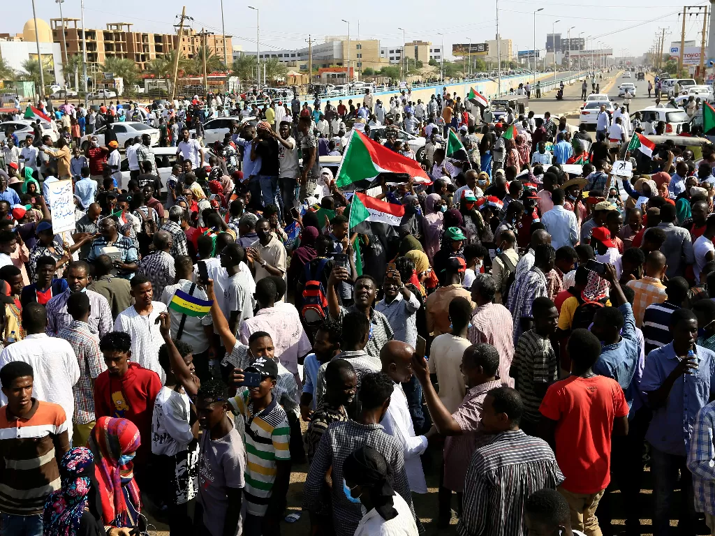 Pengunjuk rasa di Sudan. (REUTERS/Mohamed Nureldin Abdallah)