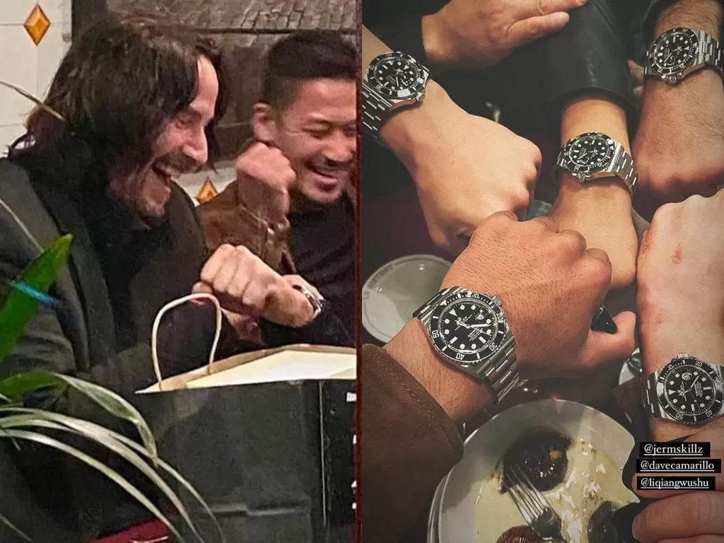 Keanu Reeves menghadiahkan jam tangan Rolex ke tim stuntman-nya. (Photo/Instagram)