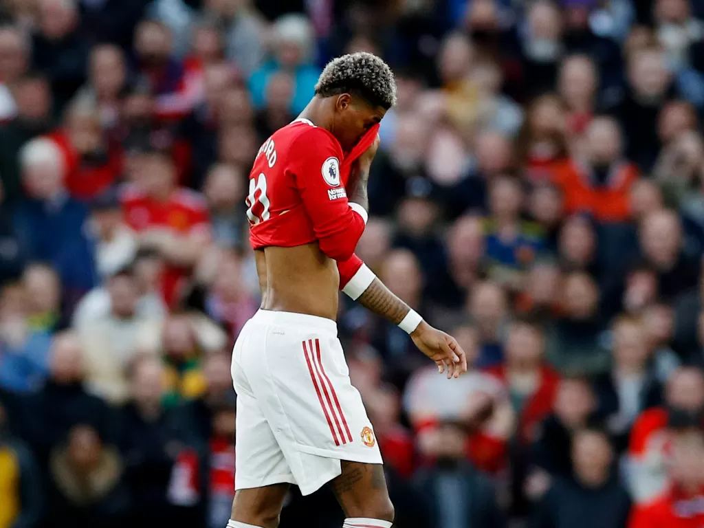Penyerang Manchester United, Marcus Rashford. (photo/REUTERS/Phil Noble)