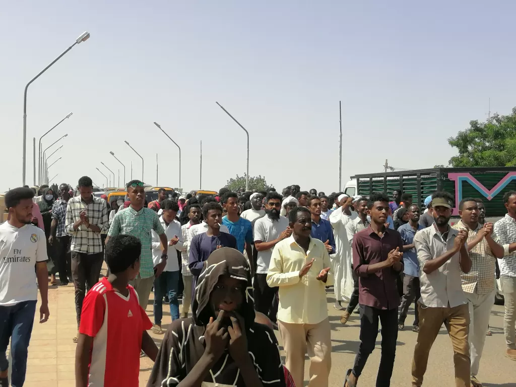 Protes anti kudeta di Sudan. (Ebaid Ahmed via REUTERS)