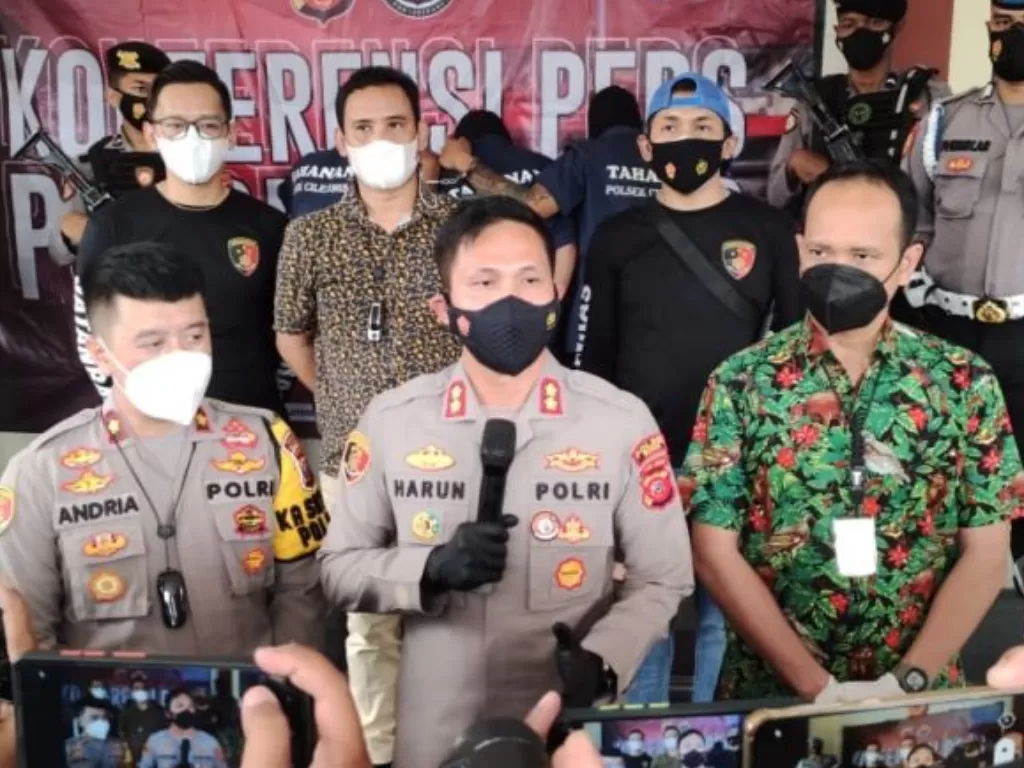 Polres Bogor ungkap pembunuhan berencana bos preman parkir ilegal. (Antara Foto)