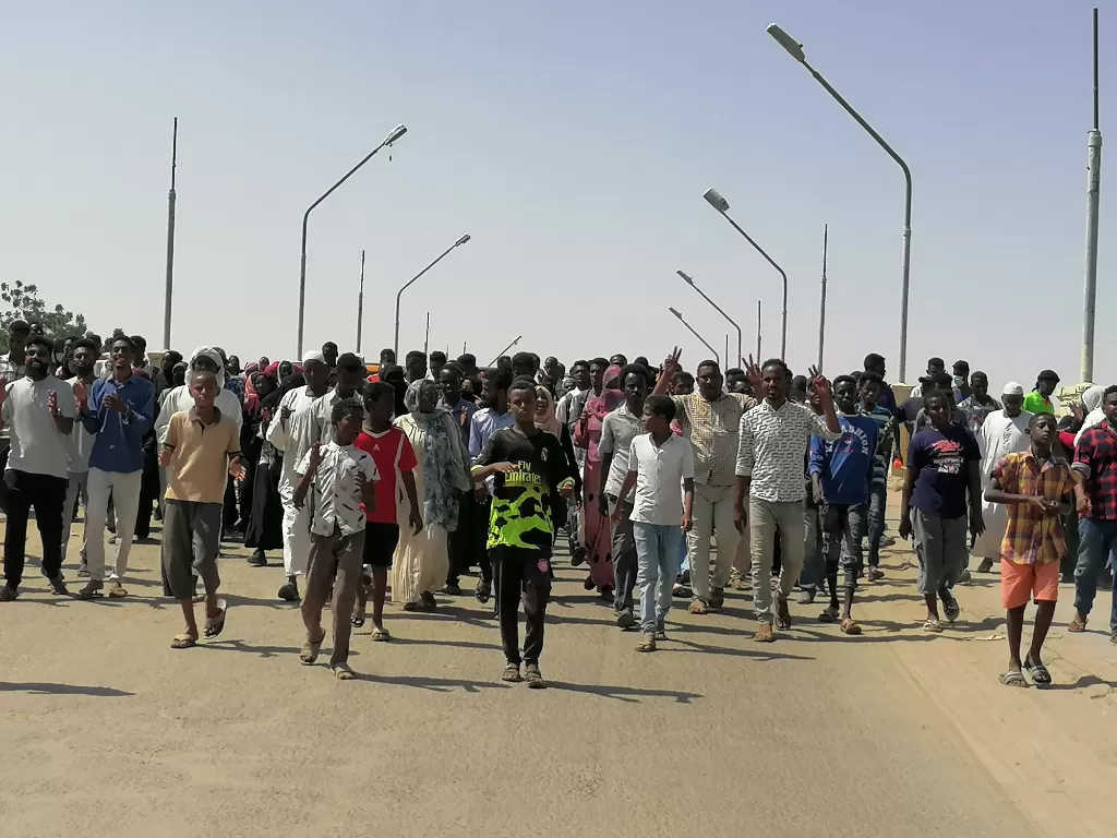 Warga Sudan bersiap untuk protes nasional. (Ebaid Ahmed via REUTERS)