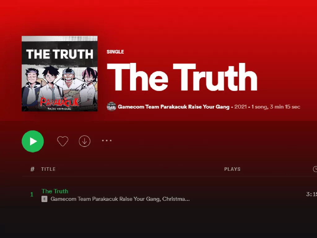 Single dari game Parakacuk besutan Gamecom Team berjudul The Truth (photo/Spotify/Gamecom Team)