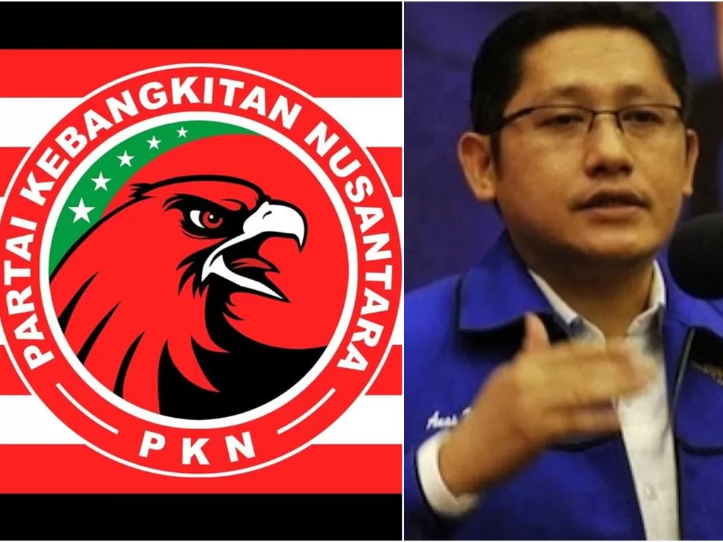 Logo Partai Kebangkitan Nusantara (PKN). (Istimewa); dan Anas Urbaningrum (Antara foto)