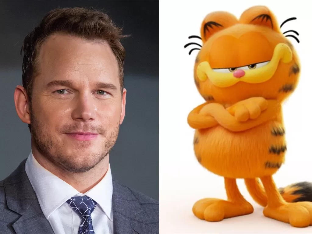 Kiri: Chris Pratt (Wikipedia) | Kiri: Karakter Garfield (Istimewa)