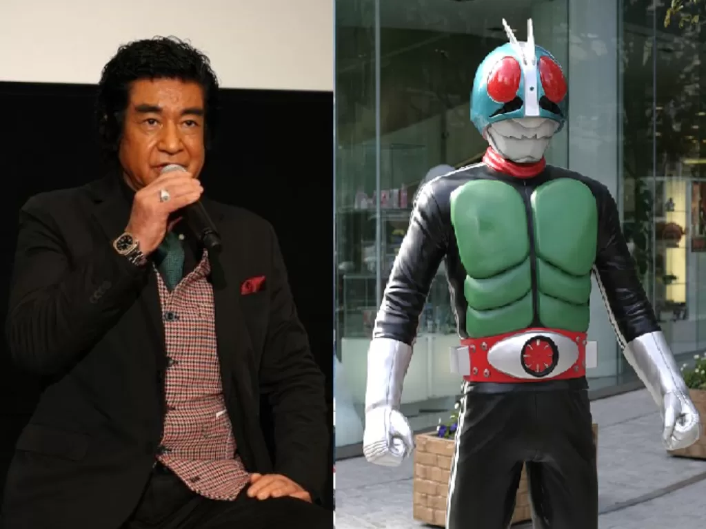 Hiroshi Fujioka sang Kamen Rider pertama (Youtube /TIFF), Kamen Rider (Wikipedia).