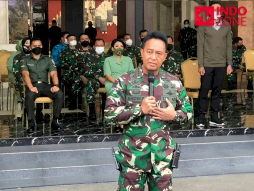 Kepala Staf Angkatan Darat (KSAD) Jenderal TNI Andika Perkasa di Mabes TNI AD. (INDOZONE/Samsudhuha Wildansyah)