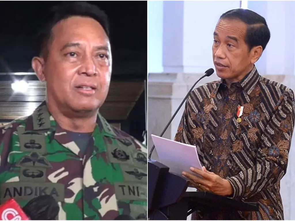 Kolase foto Jenderal Andika Perkasa (Antara) dan Jokowi (Instagram)