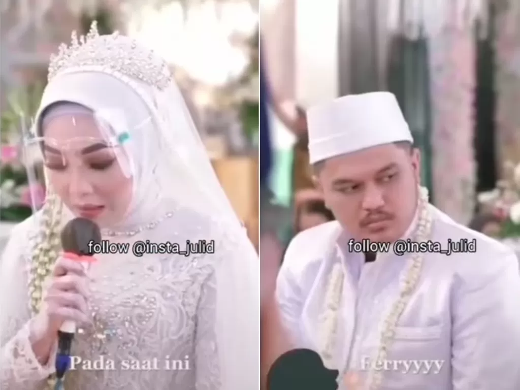 Momen kocak pengantin wanita salah sebut nama mempelai pria di hari pernikahan (Instagram/insta_julid)