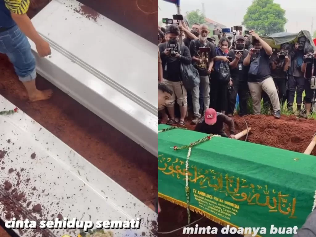 Jenazah Vanessa Angel dan suami dimakamkan dalam satu liang lahat. (Instagram/@maharanikemala)