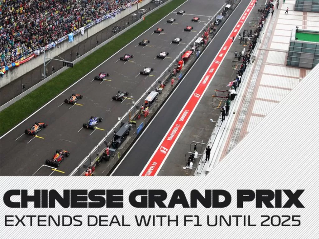 F1 perpanjang kontrak Grand Prix China hingga 4 tahun ke depan (Twitter/@F1)