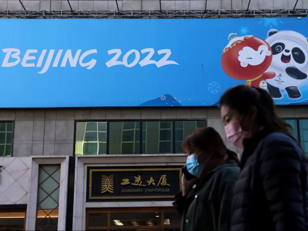 Logo Olimpiade Musim Dingin 2022 Beijing. (REUTERS/Tingshu Wang)