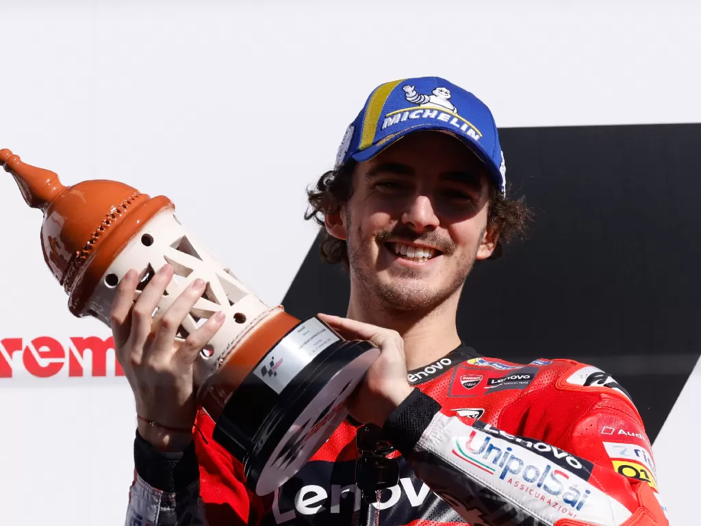 Francesco Bagnaia yang juarai MotoGP Algarve 2021 (photo/REUTERS/Marcelo Del Pozo)