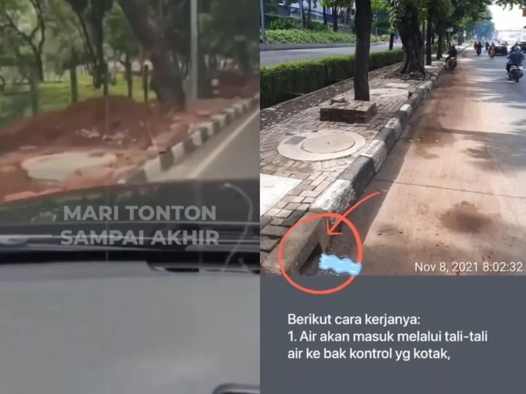 Tangkapan layar video viral soal sumur resapan di Jakarta. (Instagram/arizapatria)
