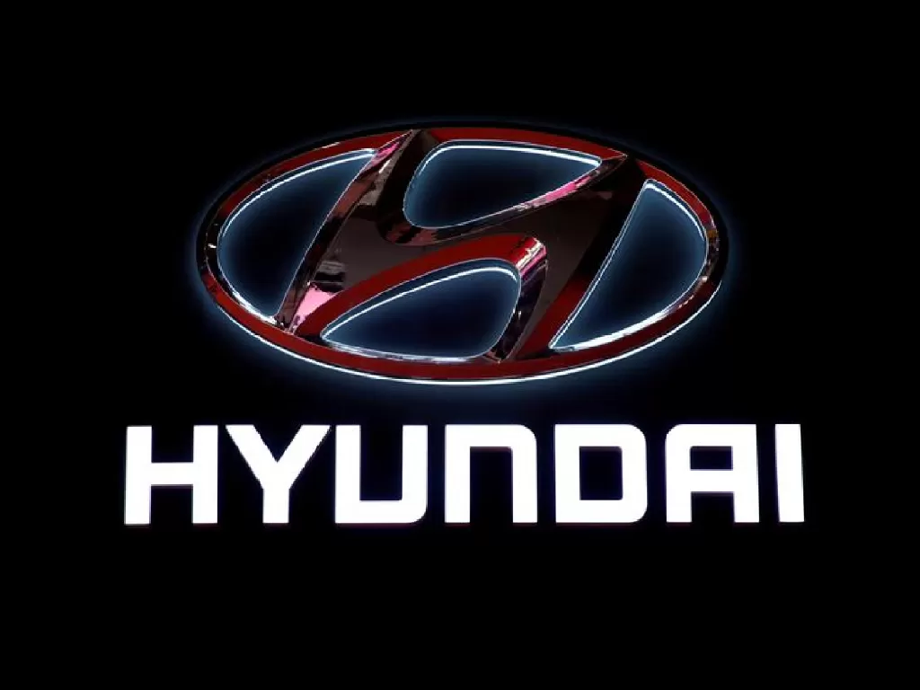 Tampilan logo produsen otomotif asal Korea Selatan, Hyundai (photo/REUTERS/Aly Song)