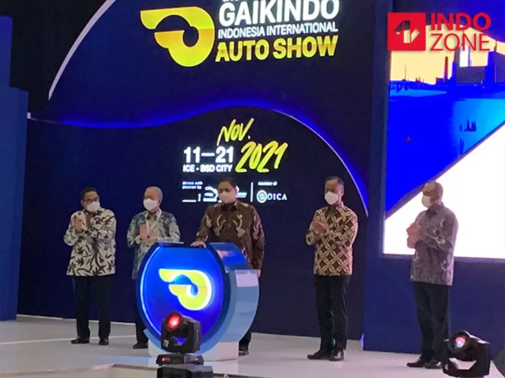 Menteri Koordinator Bidang Perekonomian Airlangga Hartarto membuka Gaikindo Indonesia International Auto Show (INDOZONE/Harits Tryan Akhmad)