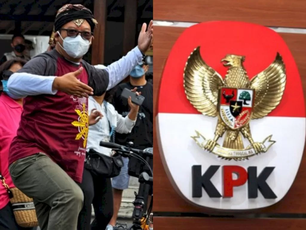 Kiri: Bupati Banyumas (Instagram/ir_achmadhusein) / Kanan: Logo KPK (ANTARA FOTO/Syailendra Hafiz)