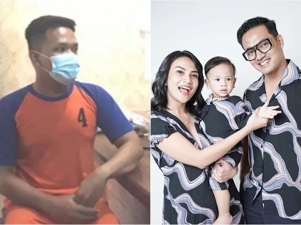 Kiri: Sopir Vanessa Angel di Polres Jombang (Dok. Polres Jombang) / Kanan: Keluarga Vanessa Angel dan Bibi Ardiansyah. (Instagram/@vanessaangelofficial)