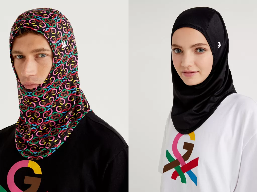 Tampilan hijab unisex buatan Benetton. (photo/Dok. Benetton)