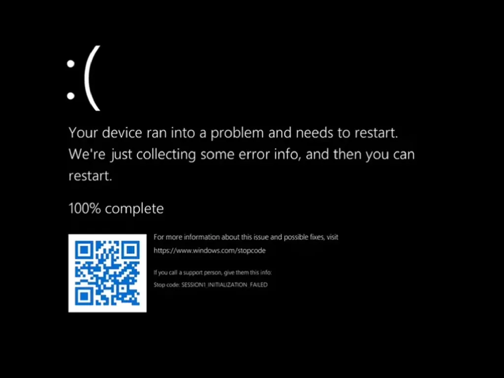 Tampilan 'Black Screen of Death' di sistem operasi Windows 11 (photo/Microsoft)