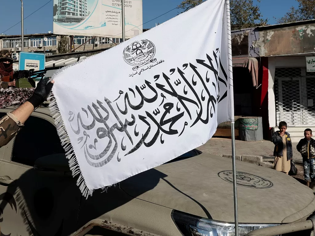 Bendera Taliban. (REUTERS/Zohra Bensemra)