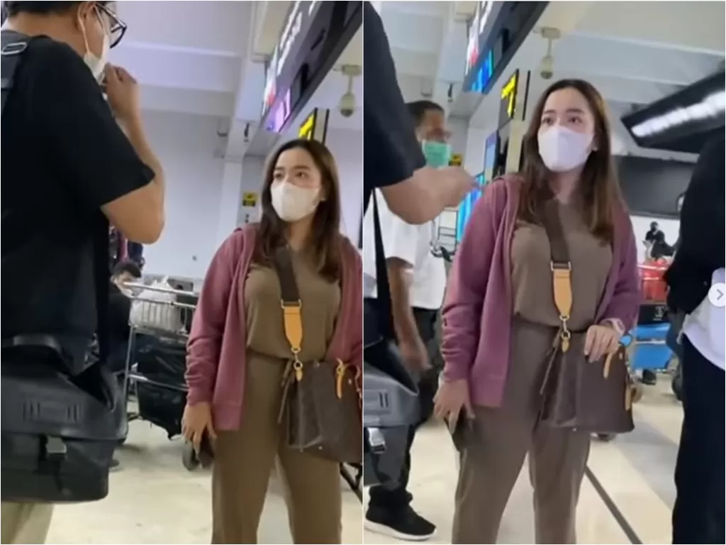 Wanita muda bentak ibu Arteria Dahlan di bandara (Instagram/ahmadsahroni88)