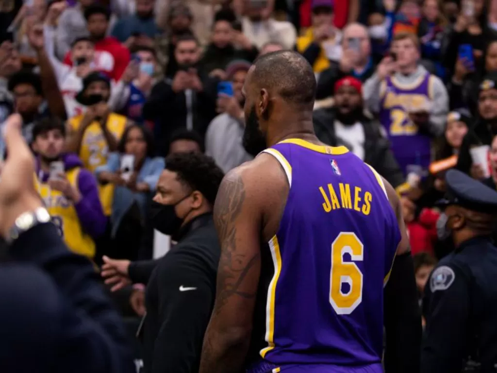 LeBron James. La Lakers dikeluarkan saat melawan Detroit Pistons (antaranews)