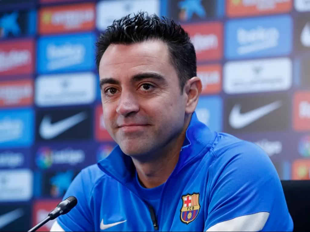 Pelatih Barcelona Xavi Hernandez. (REUTERS/Albert Gea)