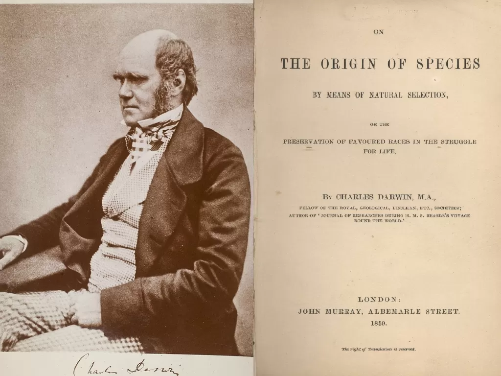 Buku Charles Darwin soal Evolusi Manusia. (Wikimedia)