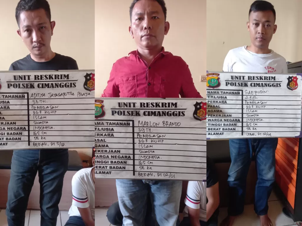 Tiga wartawan gadungan ditangkap Polsek Cimanggis, Depok, karena melakukan pemerasan. (Dok. Polsek Cimanggis)