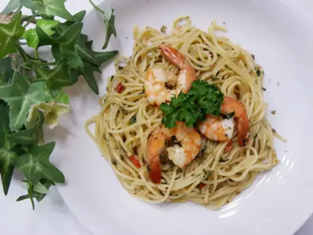 Spaghetti Aglio Olio Seafood (Cookpad/Dhina Widya)