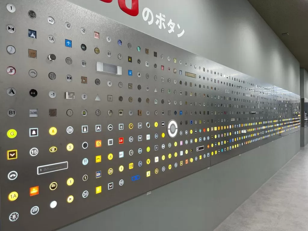 Penampakan ribuan tombol lift yang ada di Shimada Denki Seisakusho. (Instagram/shimax_hachioji)