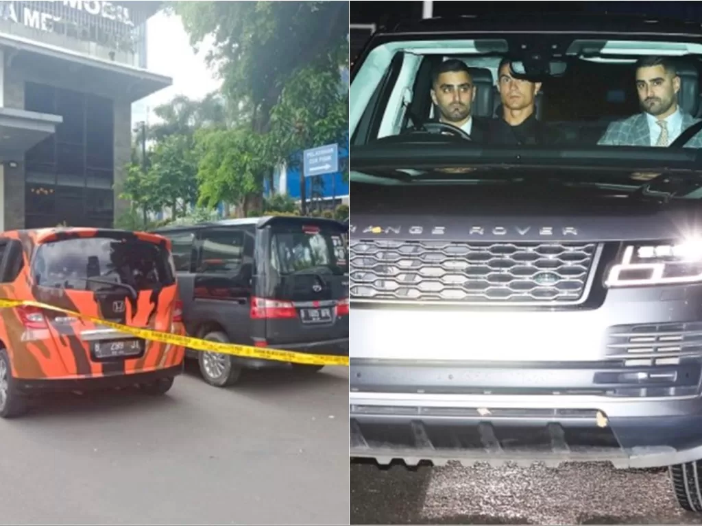 Sejumlah mobil milik anggota ormas PP disita di Mapolda Metro Jaya. (INDOZONE/Samsudhuha Wildansyah) / Ronaldo dan bodyguard. (Sun Sport)