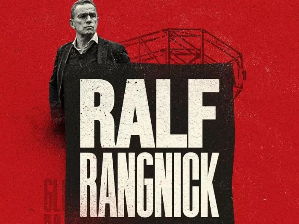 Ralf Rangnick resmi diperkenalkan sebagai pelatih MU. (Twitter/@ManUtd)