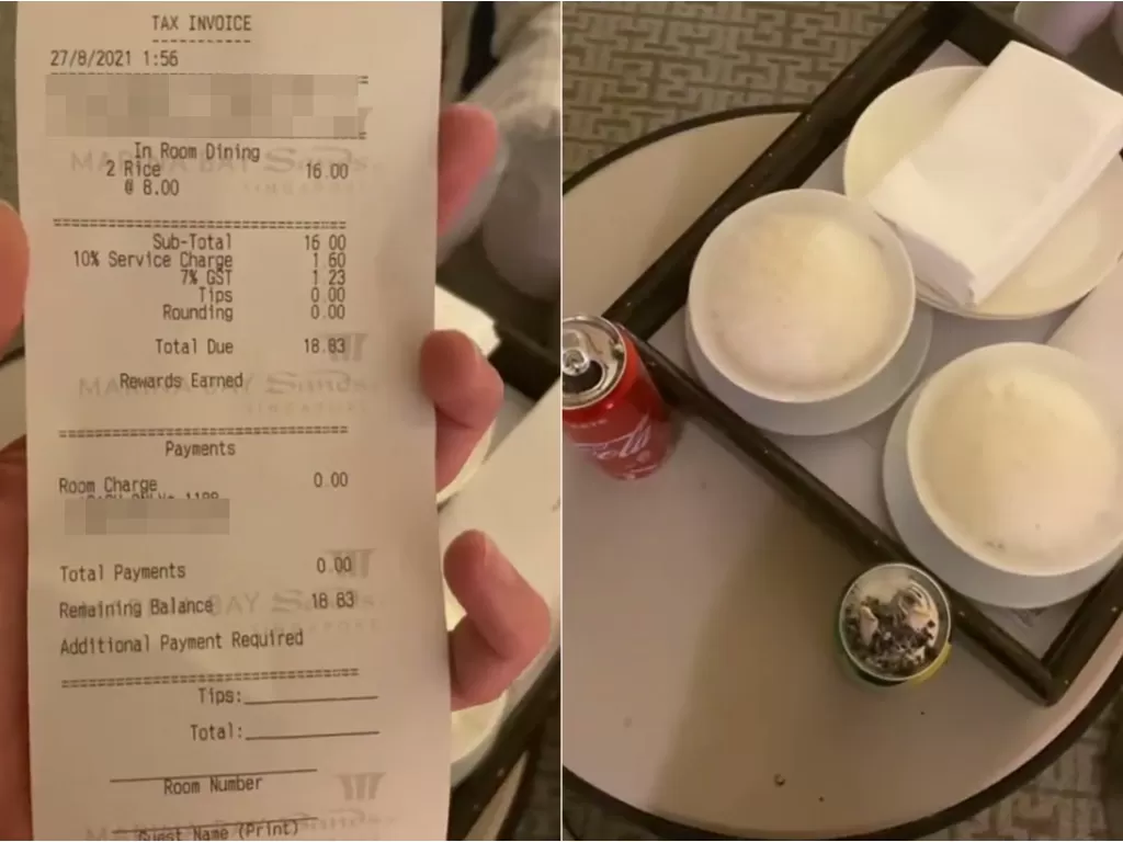 Nasi mahal di hotel di Singapura (Tiktok/richlife1688)