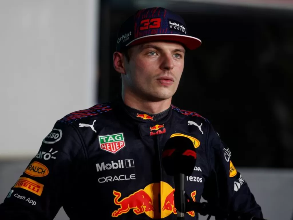Pebalap tim Red Bull Max Verstappen mengamankan finis runner-up di Grand Prix Qatar, Sirkuit Losail (ANTARA/REUTERS/Hamad I Mohammed/Pool)