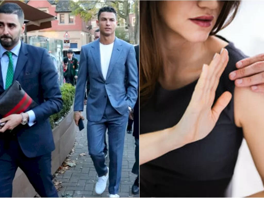(Kiri) bodyguard kembar Ronaldo. (Sunsport) / Ilustrasi korban pelecehan seksual. (Freepik)