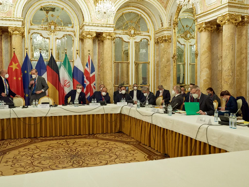 Pembicaraan kesepakatan nuklir Iran di Wina. (Reuters/Delegasi Uni Eropa di Wina)